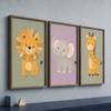 Nursery Animal Wall Art Cute Cartoon Safari Canvas Poster Prints For Baby Kids Bedroom Decor