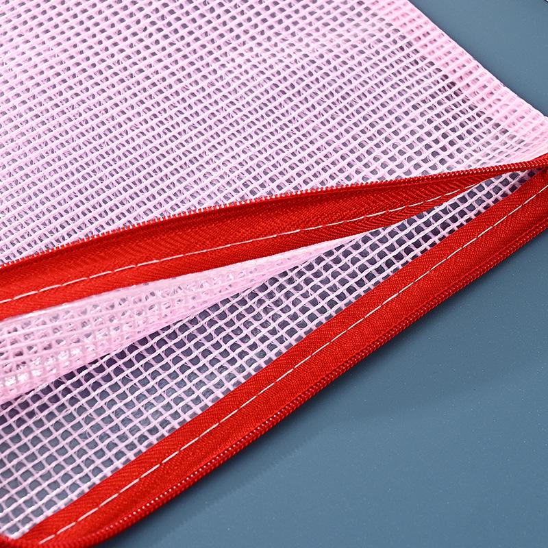 Mesh Zipper File Bag: Creative Waterproof Pencil Case & Transparent Document Storage for Students & Office
