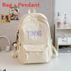 Nylon School Backpack For Girls And Teens With Design And Letter Pattern For Education Use