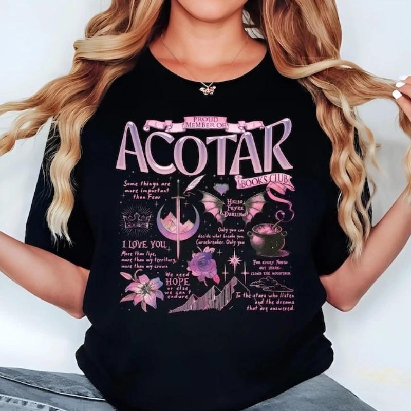 ACOTAR Book Club Shirt Proud Member of The Acotar Shirts Night Court Gift Velaris Valkyrie Tees Women Clothes Kawaii Clothes Top