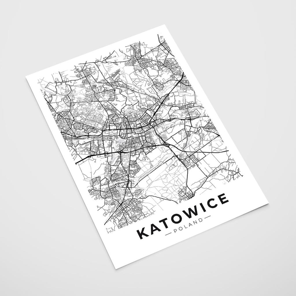 Poster Katowice City Map City Plan