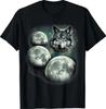 Three Moon Wolf 3 Moons Howling At Space Wolf Magic Meme T-Shirt