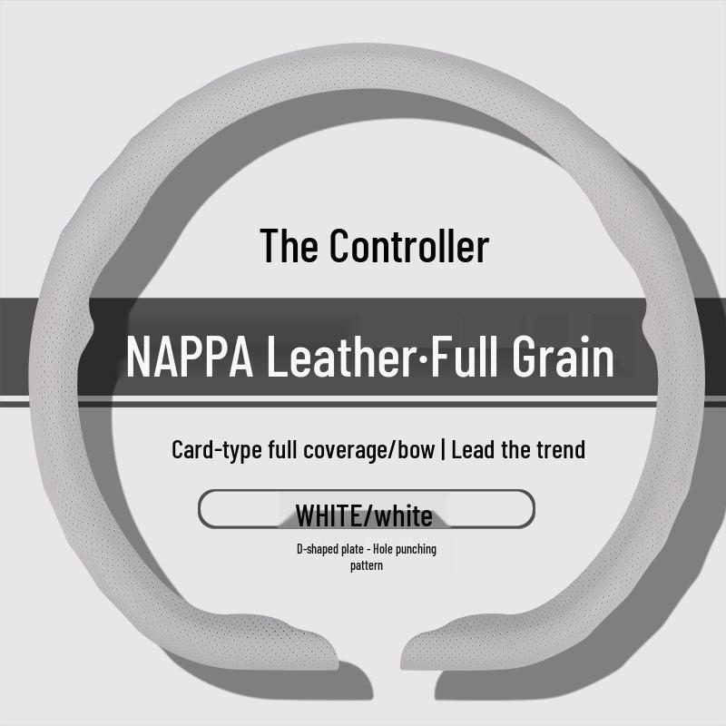 Premium Nappa Leather Steering Wheel Cover - Anti-Slip, Breathable, Ultra-Thin, All-Season