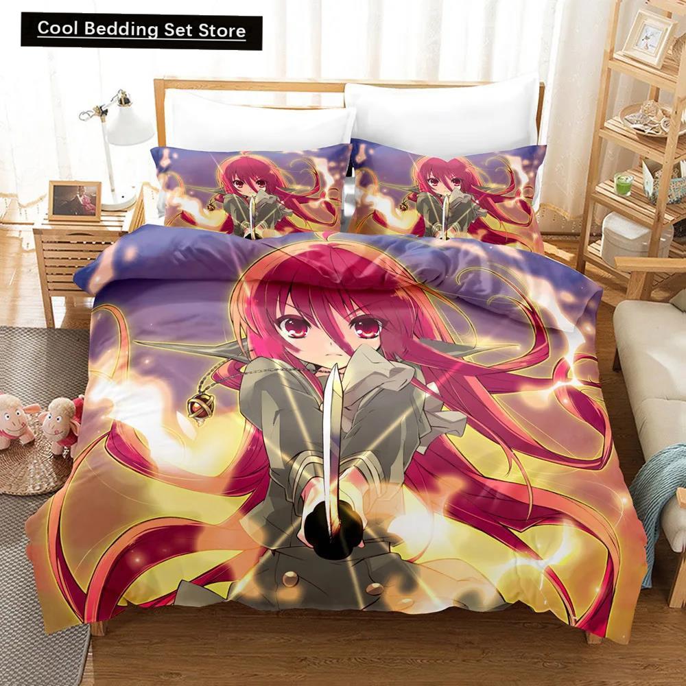 Kawaii Flicka Tecknad Shakugan No Shana Sängkläder Set Anime Sänglinne Täcke Påslakan Set Heminredning Enkel Queen King Size Gåva