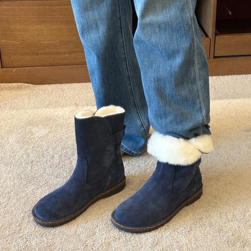 

Boken Snow Boots Women s Short Boots 2026 New Fashionable Warm and Thick Cotton Shoes with Velvet for Women s Boots 40 темно-синього кольору