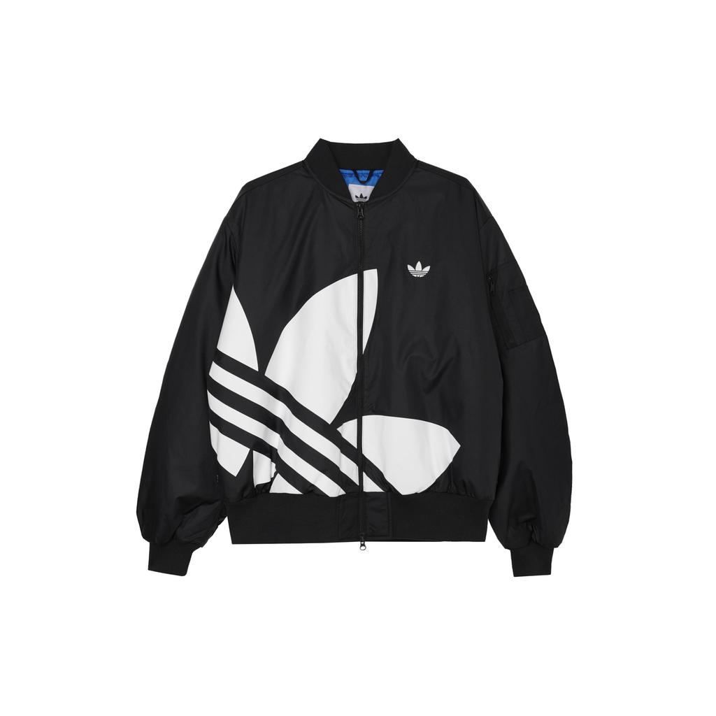 Adidas Originals Sports Lifestyle Series Classic Retro Sports Stand Collar Pilot Long Sleeve Jacket Unisex Jacket Black JL8380