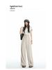 2026 Women's Black Slimming Wide-Leg Casual Pants, Plus Size, Soft Thin Fabric, Straight-Leg Design.