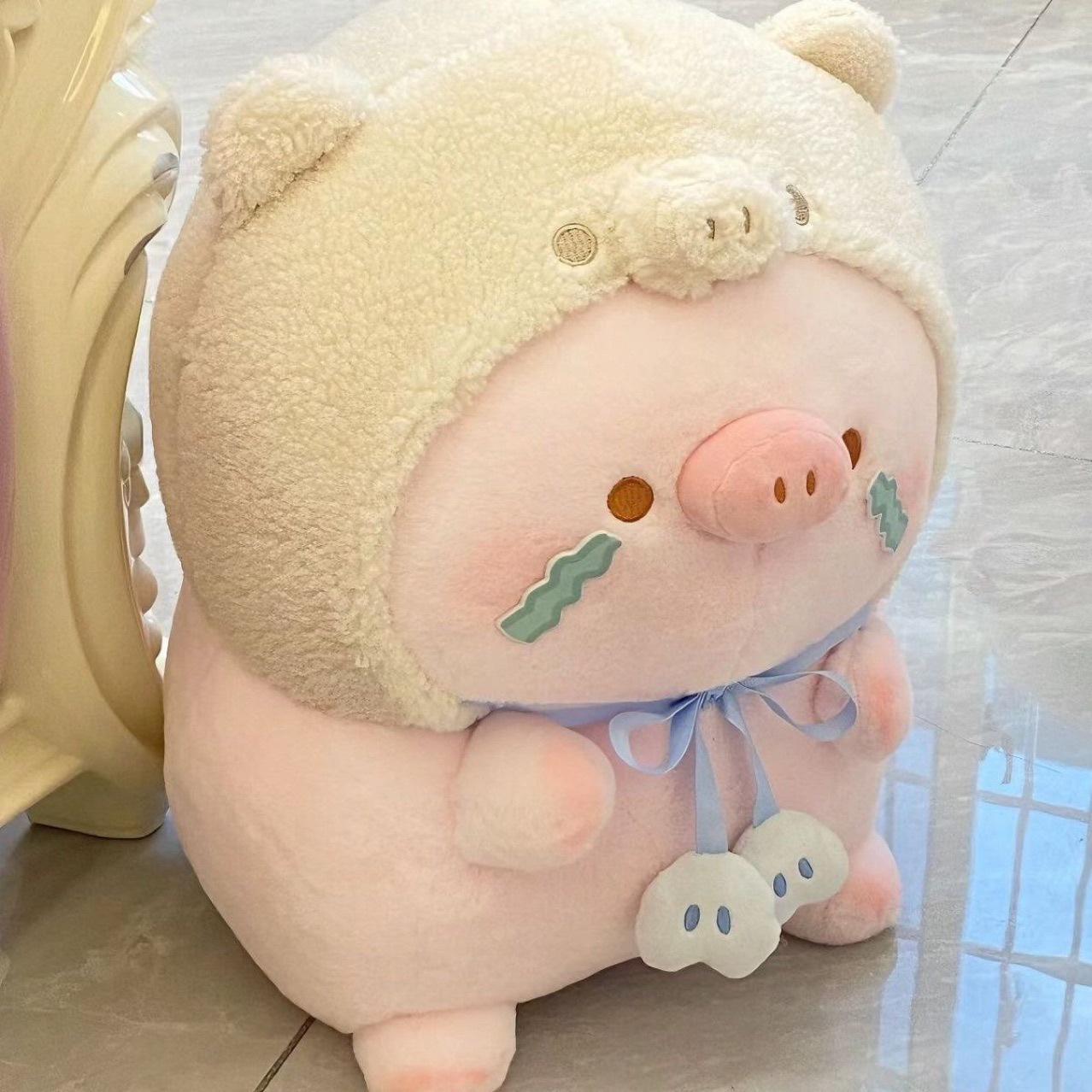 Sweet Little Pig Plush Toy - Cute Cartoon Pig Doll for Kids  Birthday Gift 35cm