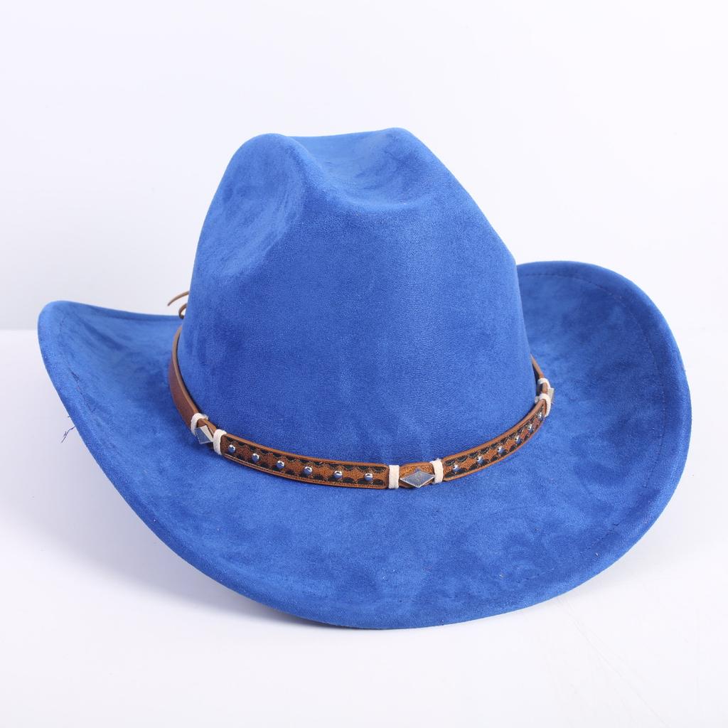 New Color Western Cowboy Hat Men's and Women's Commuting Versatile Simple Wind Wide Brim Top Hat Sun Hat