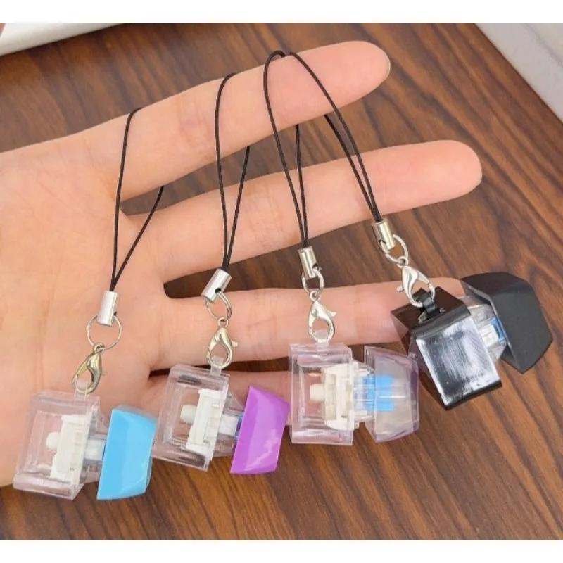 2025 New Creative Button Keychains Give To Friends Sand Sculpture Parody Decompression Pendant Luminous Keychain