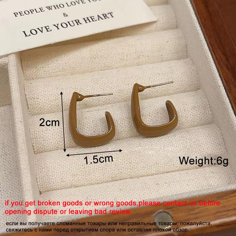 New Square Long Hanging Earrings for Women Colorful Enamel Geometric Statement Dangle Earrings Girls Drop Earrings pendientes