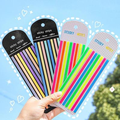 1 pezzo di strisce adesive fluorescenti, 160 fogli, adesivi per indice, fogli memo trasparenti in PET, per libri, casa, ufficio