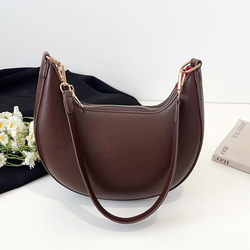 

Korean Retro Crescent Shoulder Bag 2025: Stylish, Textured Casual Handbag коричневый