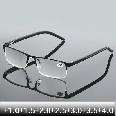 Fashion Business Titanium Alloy Reading Glasses HD Vision Light Frame Presbyopia Eyewear Classic Retro Men Women Prescription Eyeglasses