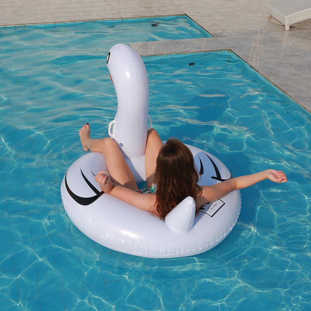 Adult Swan Inflatable Swim Ring 120cm Fashionable Water Lounger Swimming Ring Wholesale