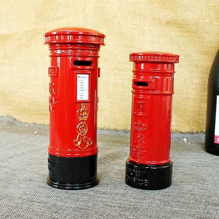 Vintage Style Post Box Piggy Bank - Elegant Metal Coin Collector & Decor