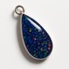 Natural Opal Pendant Multicolor 925 Sterling Silver 22.5 ct Pear Cut October Birthday Birthstone