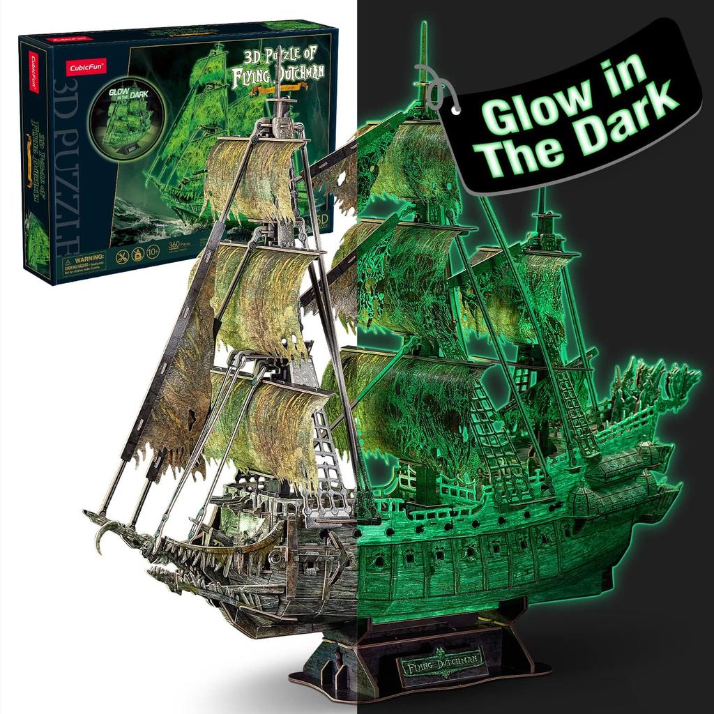 Cubic Fan Flying Dutchman Fluorescent 3D Puzzle Craft No Glue or Tools Required T4041h Ver.