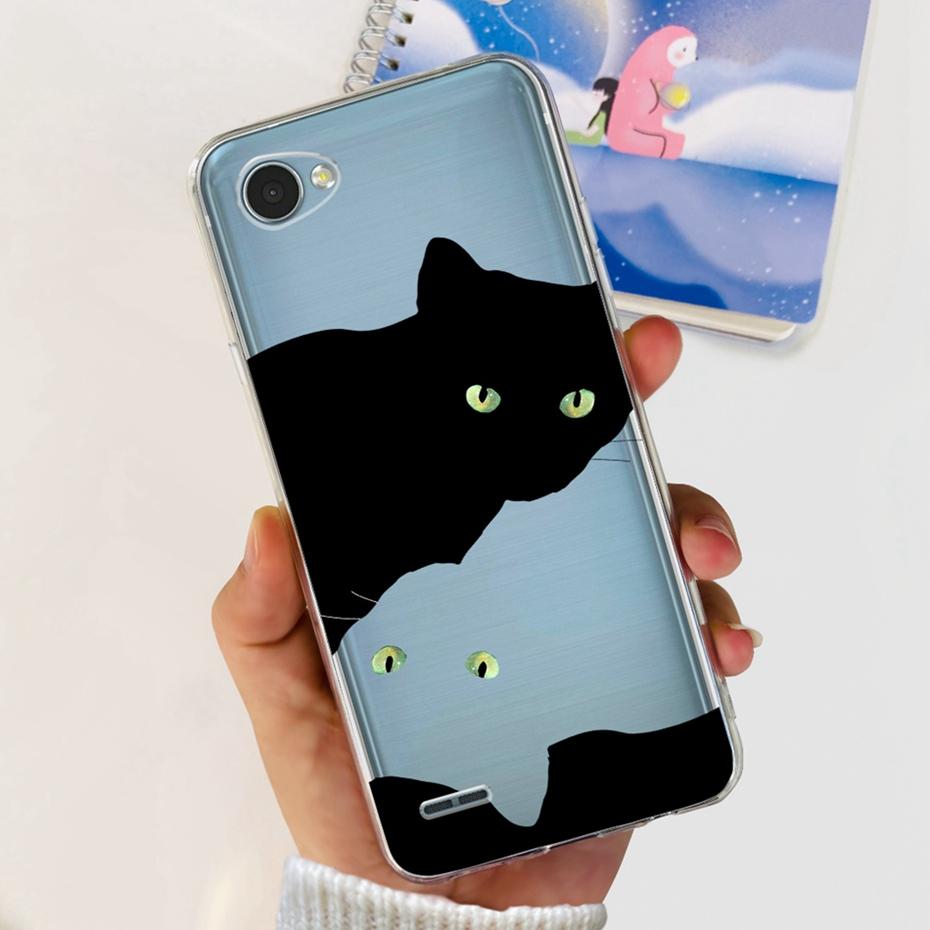 For LG Q6 Q6a Q6+ M700 X600K X600L X600S Cute Flower Cat Painted Phone Case For LG Q6 Plus Q 6 Alpha Soft Silicone TPU Cases