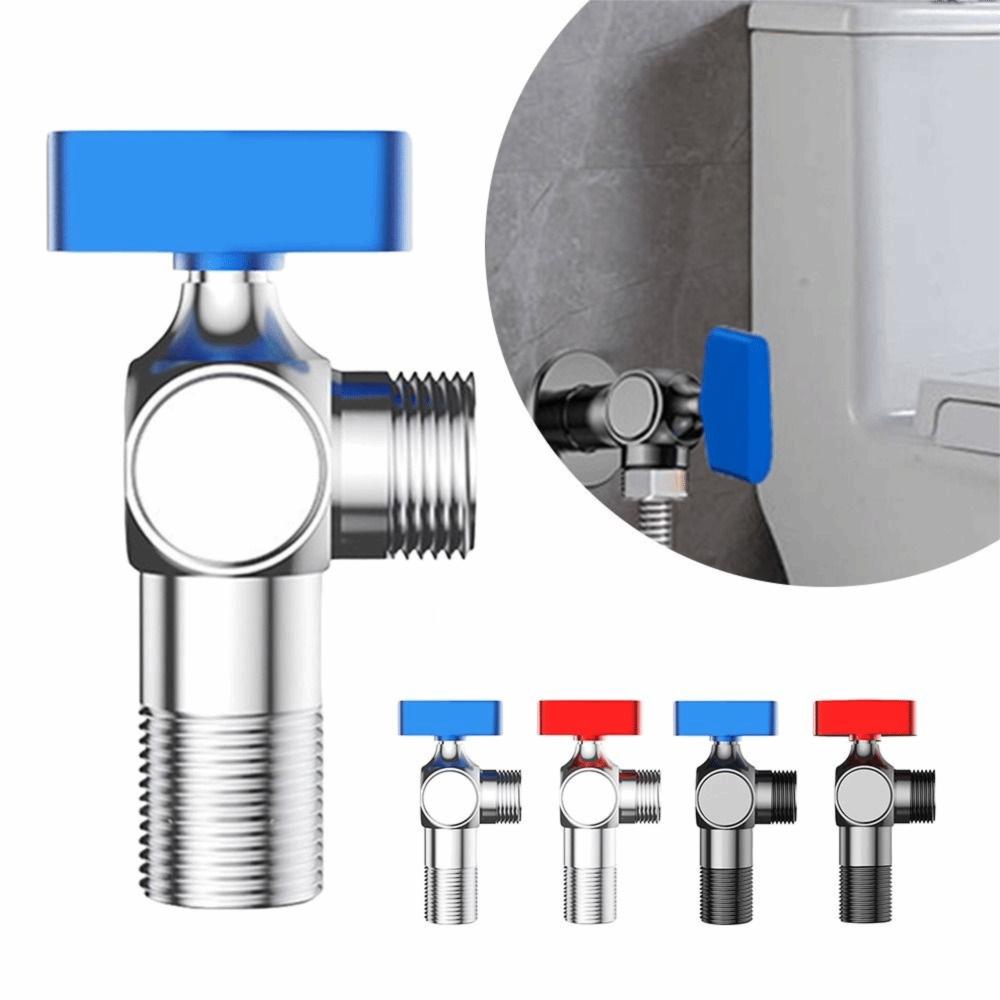 High Quality Red Blue Water Control Valve Brass Cold and Hot Distinction Brass Angle Valve Water Stop Valve Kitchen