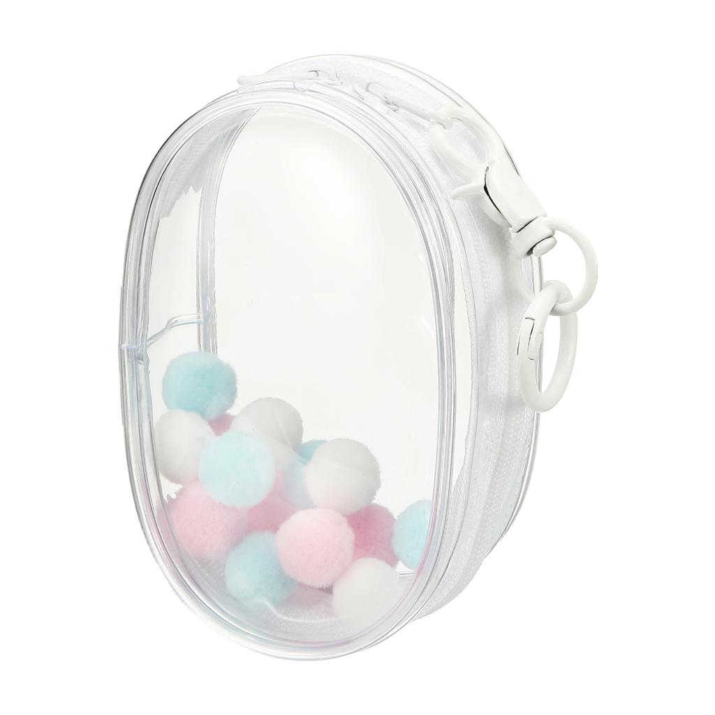 Uxcell 4 Inch Plush Doll Out Bag PVC Transparent Mini Doll  Display Pouch Clear Storage Case for Blind Box Doll Display Round