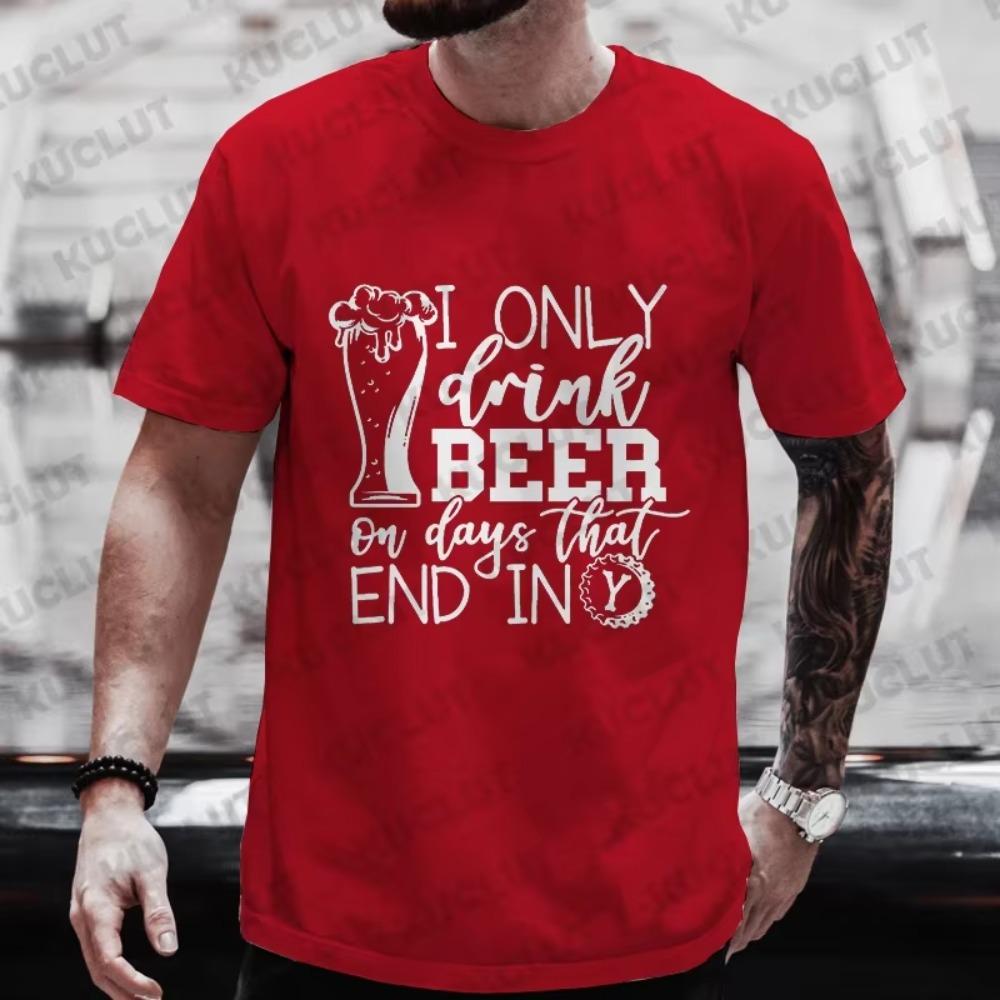 T-shirts for Men Drinking Beer Party Y2k Clothing Bachelor Party Drinking Team Matching Tees Shirts Outfit Oversized Streetwear