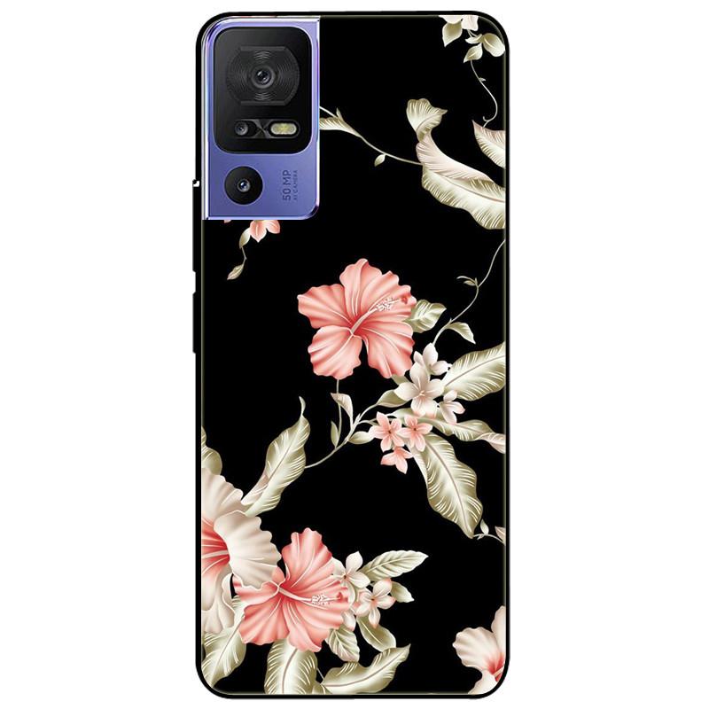 For TCL 40 SE Case 2023 Soft Silicone Protective Black Tiger Lion Funda Coque for TCL 40SE Covers TPU Bumper for TCL40se Paras