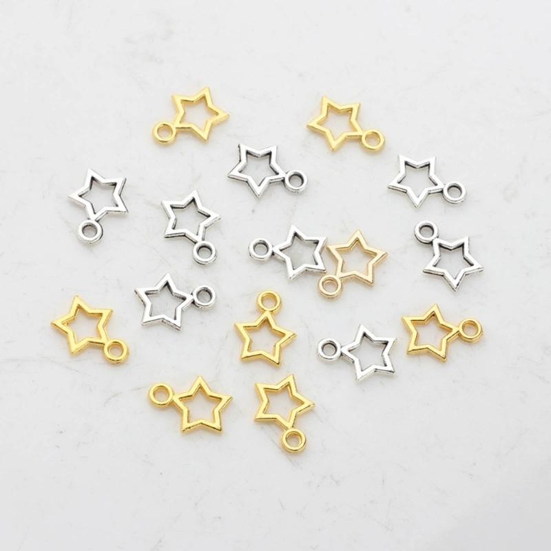 Popular Alloy DIY Accessories Hollow Five-Pointed Star Pendant DIY Handmade Bracelet Necklace Earring Clip Materials