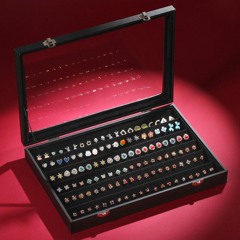 Jewelry Box Organizer Women Ring Necklace Jewelry Boxes Luxury Storage Bracelet Earrings Transparent Tray Aesthetic Ornaments Display Accessories
