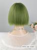 Zielona peruka Cosplay syntetyczne peruki odporne na ciepło 10-calowe krótkie peruki z grzywką prosta peruka Lolita Halloween z grzywką dla kobiet odporna na ciepło