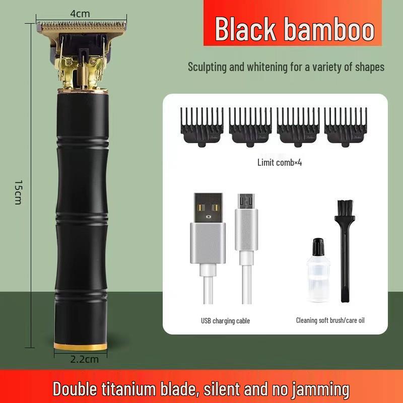 Professional Electric Hair Clipper for Barbers & Home: Precision Carving, Slicked Back Styles, Bald Head Trim.