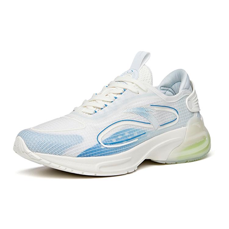 New Anta Tron 1.0 Cushioned Slip Resistant Abrasion Resistant Breathable Low Top Running Shoes Men's White Blue Gray 112125518-1