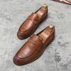 Wholesale Dropship Men Elegant Oxford Shoes Male Brogues Business Wedding Dress Formal PU Leather Shoes Metal Decoration 785