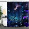 Coastal Marine Shower Curtain: Dolphin, Starfish, Seahorse, Seashell, Sea Turtle - Moisture-Proof, Mildew-Resistant, Waterproof, Beach Bathroom Décor