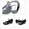 [Gengzee] Women's Latin Dance Shoes, Modern Ballroom Dance Shoes, Stage Shoes, Concert Shoes, Practice Shoes, Cha-Cha Dance Shoes, Suede Sole, Black,