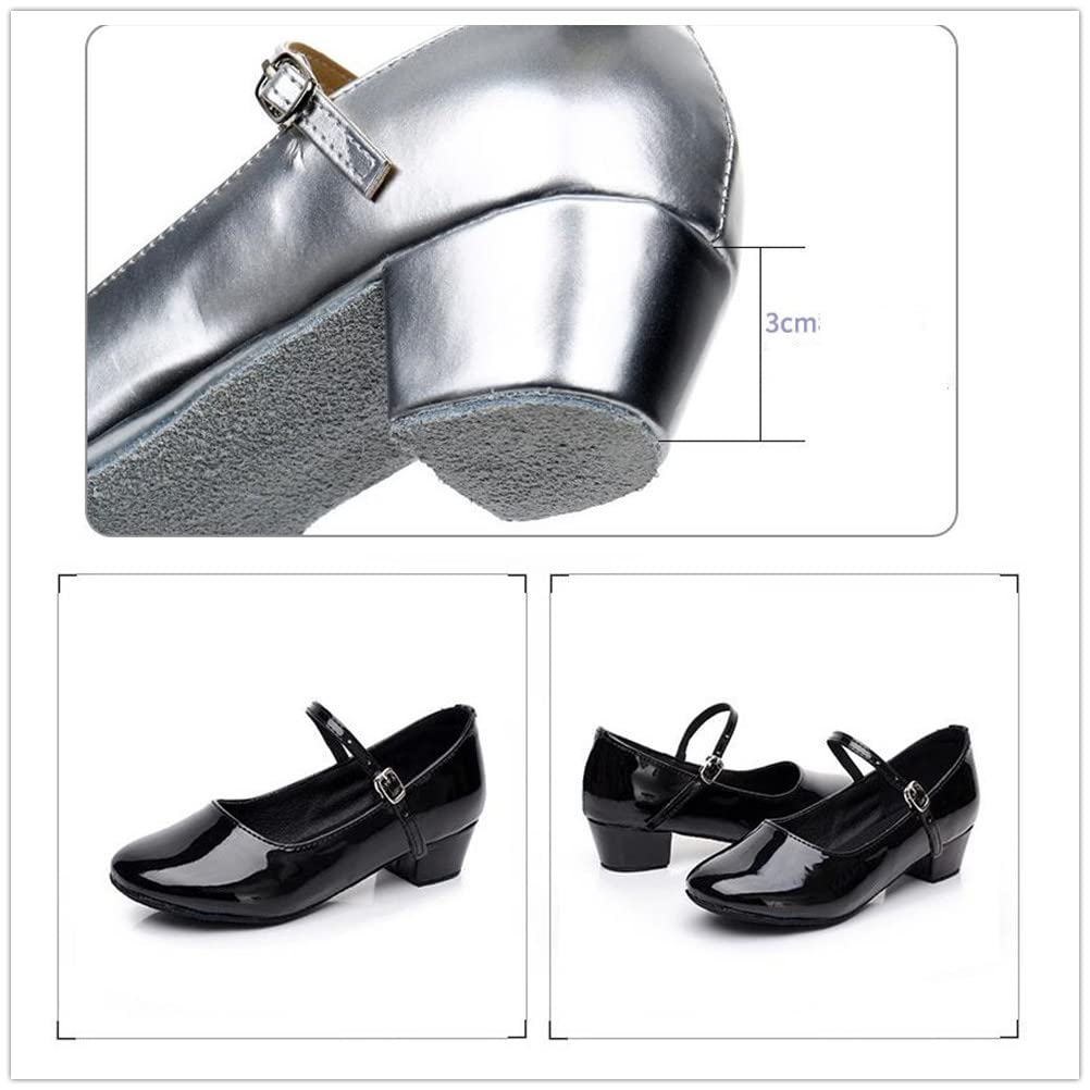 [Gengzee] Women's Latin Dance Shoes, Modern Ballroom Dance Shoes, Stage Shoes, Concert Shoes, Practice Shoes, Cha-Cha Dance Shoes, Suede Sole, Black,