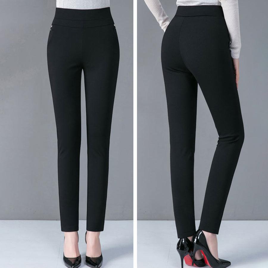 Middle-aged and Elderly Casual Women's Pants Mother Pants Loose Large Size Elastic Waist Nine-point Pants