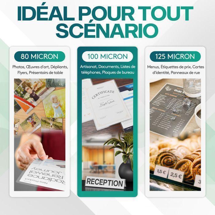 50 Laminierfolien A3 Standard - Acropaq - 100 Mic - 50 Hüllen - glänzend - abgerundete Ecken