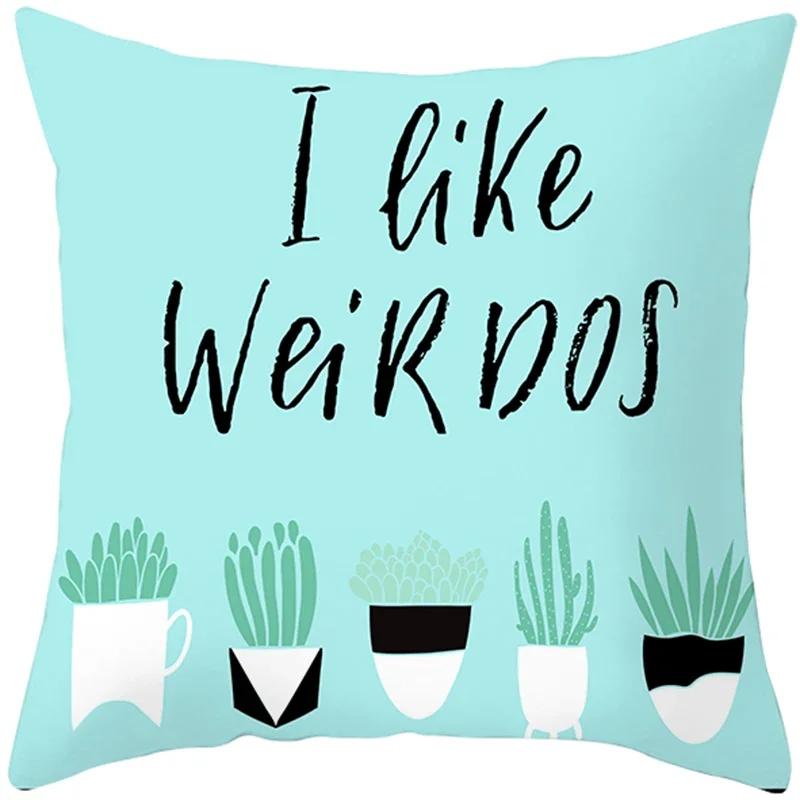 Tropical Style Fruit Cactus Printed Pillow Case Home Decor for Sofa Office Polyester Throw Pillow Cover Decorative Cushion Cover