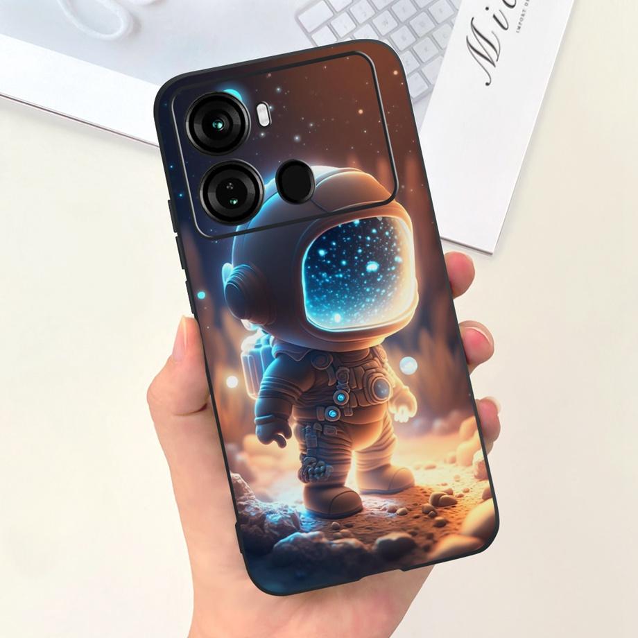 For Itel P40 P40+ P40 Plus Case Luxury Black Soft Silicone Bumper Phone Cover for ITEL P683L P662L Coques Panda Rabbit Goothic