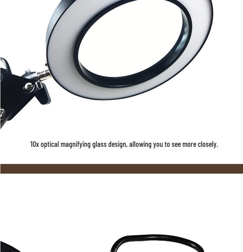 LED Long Arm Desk Lamp with Magnifying Glass – Cross-Border Eye Protection for Reading, Learning, Welding, and Repairs