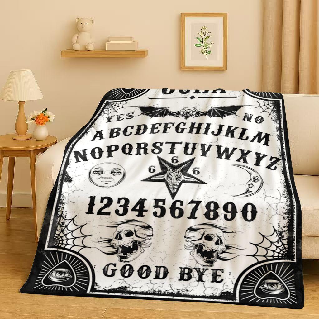 3D Retro Witch Spirit Ouija Board Flannel Blanket,Ultra Soft Warm Plush Throw for Home Bedroom Bed Sofa Cover Kids Gift Picnic
