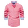Frühlings Baumwollmischung Herren Oxfordhemd Langarm Button-Down Gesellschaftliche Business Casual Hemden für Herren