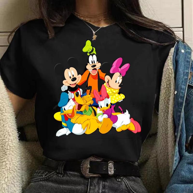 2025 New Popular Kawaii Disney T-shirt Cartoon Women Disney T-shirt Fun Top Fashion Women's T-shirt
