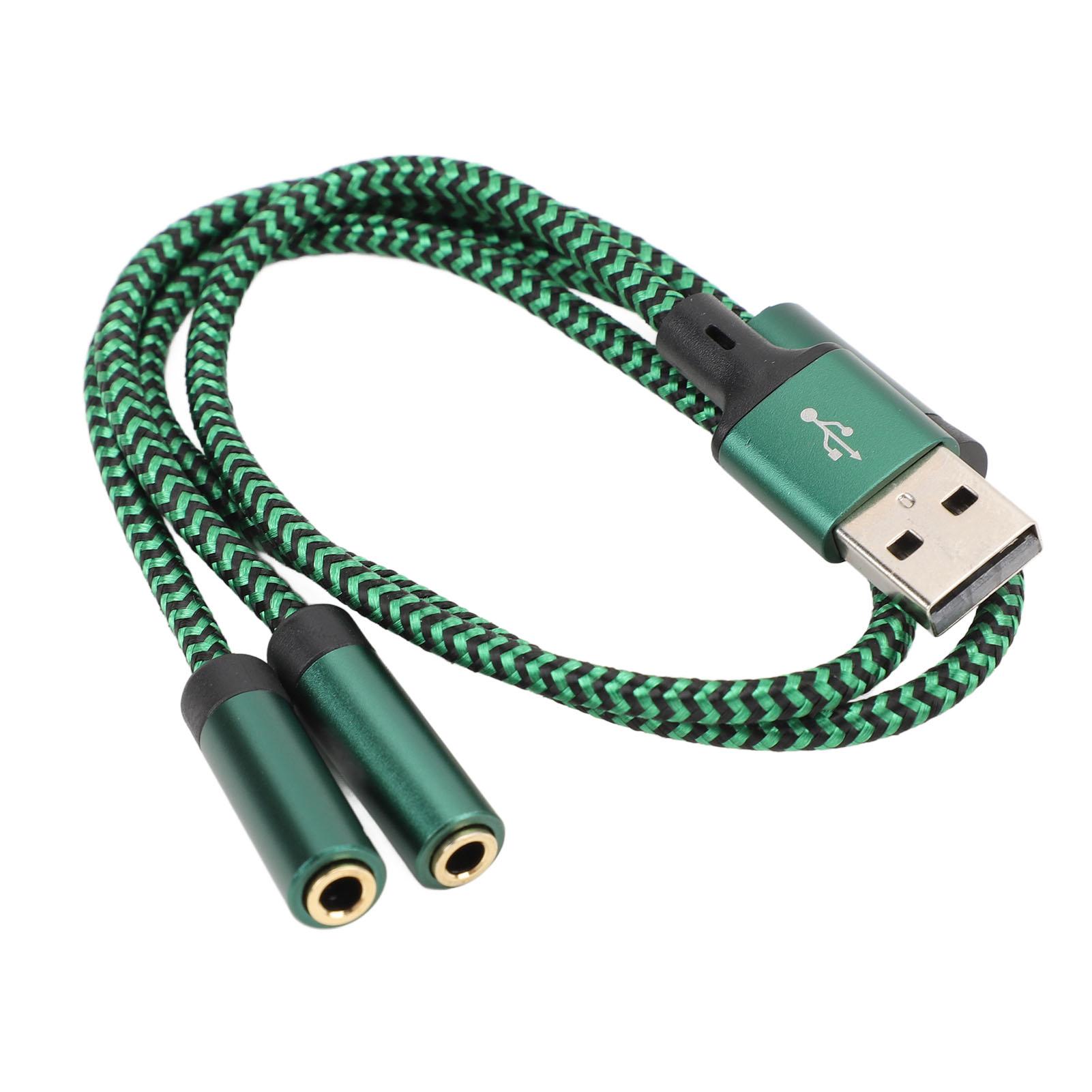 

USB to Dual 3.5mm Sound Adapter Cable Headphone Microphone Jack USB Sound Adapter External Sound
