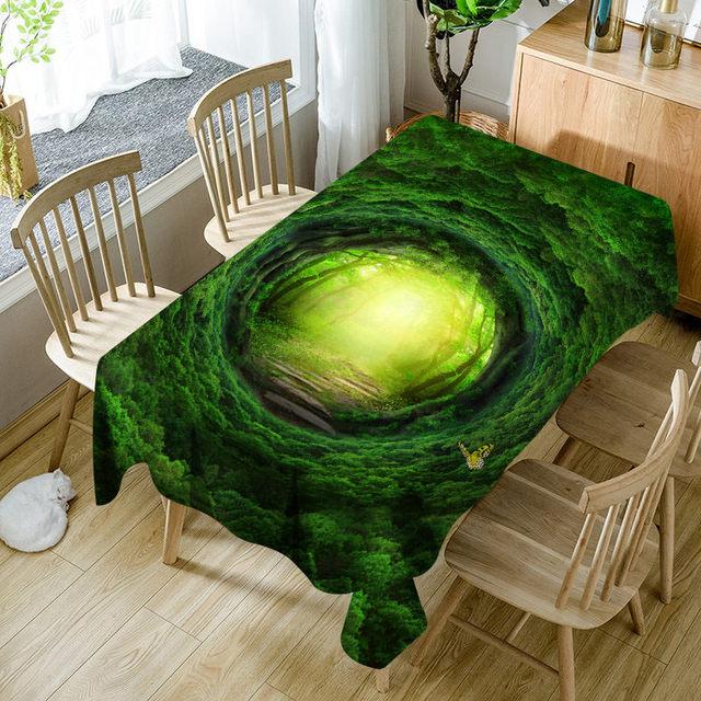 Tablecloth Snowflakes Under Sun Ice Wolf Pattern For Children Polyester Comfortable Waterproof Table Cloth Cover For Home