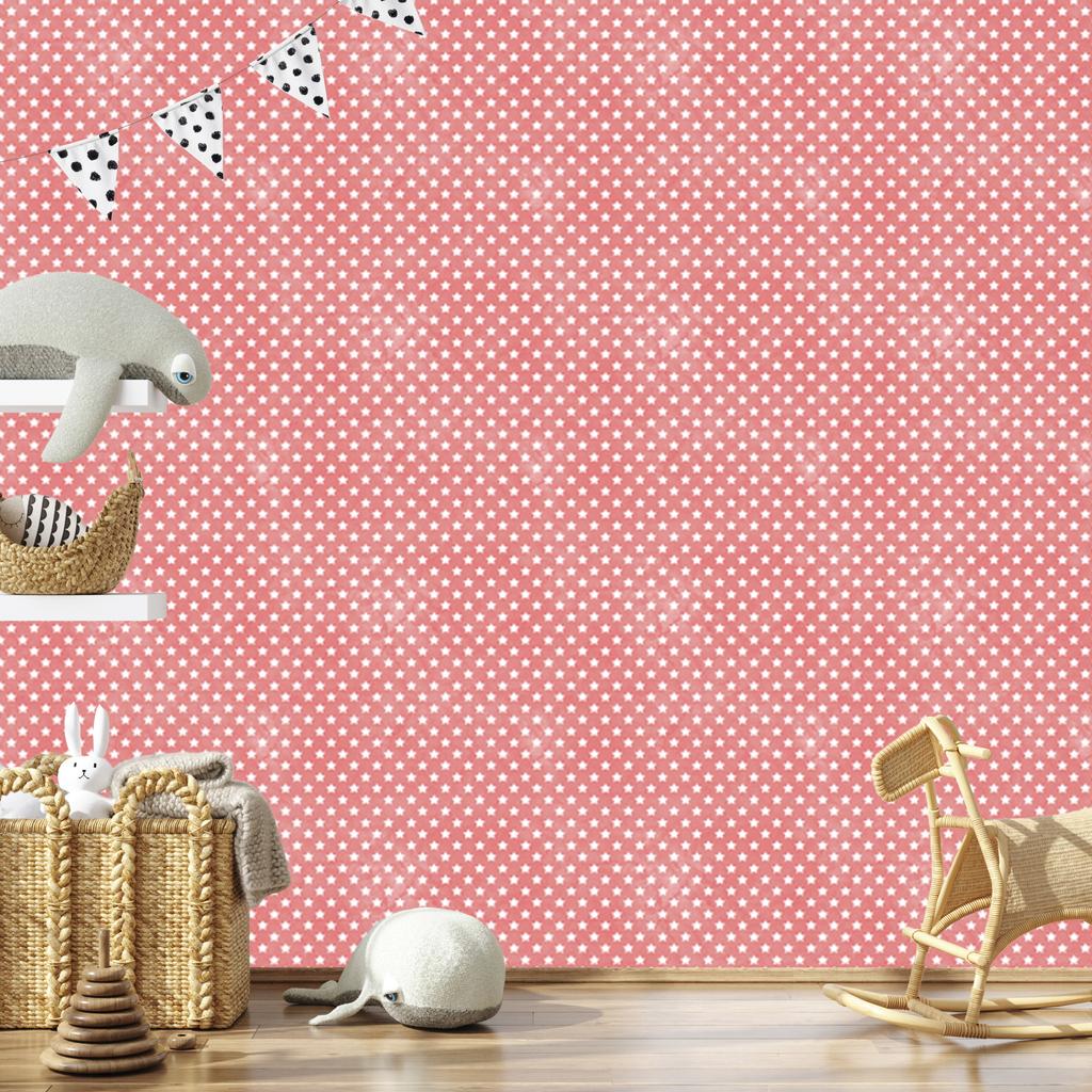 Wallpaper Stars Coral, Coral Background for Living Room and Bedroom 50x1000