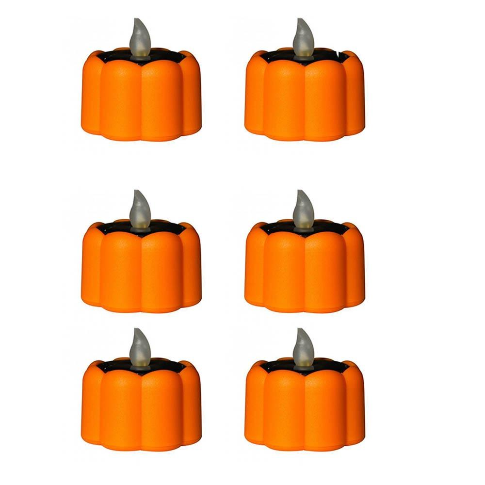 6pcs Romantic LED Candle  Lamp Waterproof Terrace Lamp Creative Solar Tea Lights  Halloween Festival