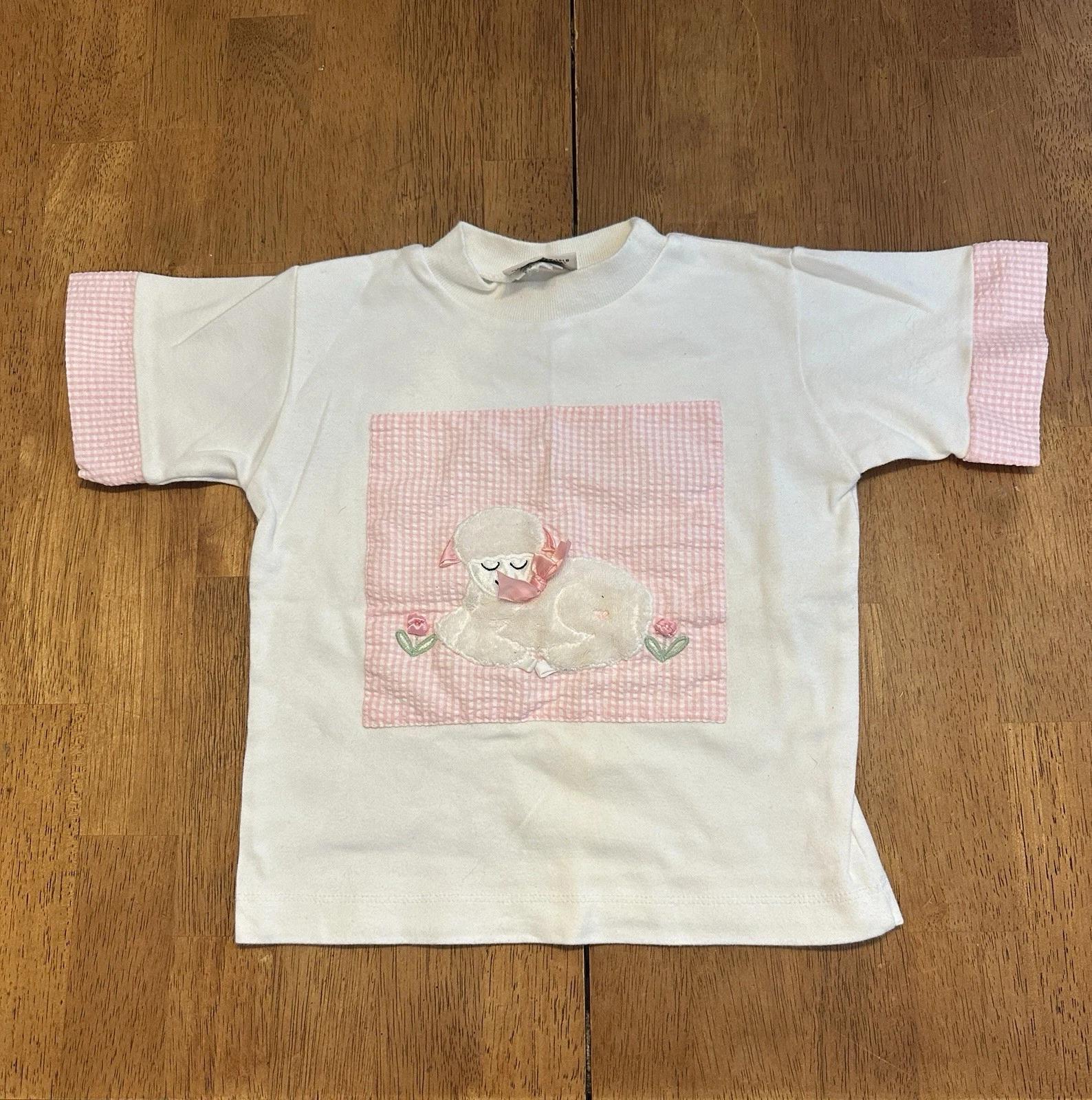 Vintage Rebecca Raggs Original Girls Shirt 4T Toddler Baby Sheep Lamb Animal S