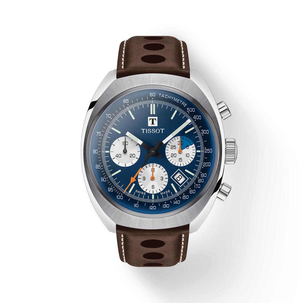 Tissot Ceas Bărbați Fashion cu Curea de Piele cadran Albastru T124.427.16.041.00